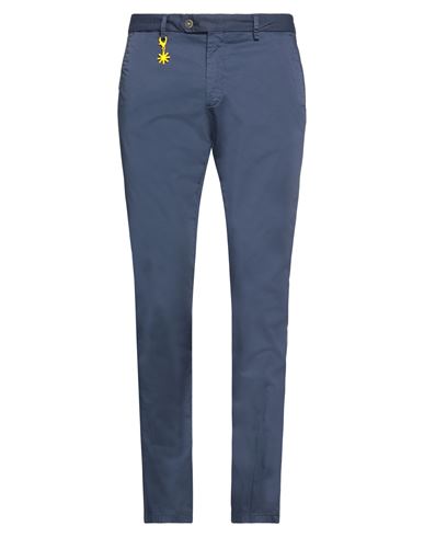 Manuel Ritz Man Pants Midnight Blue Size 32 Cotton, Elastane