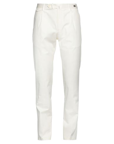 Tagliatore Man Pants Ivory Size 38 Cotton, Elastane In White