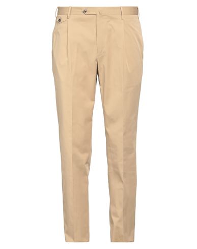 Pt Torino Man Pants Sand Size 38 Cotton, Silk, Elastane In Beige