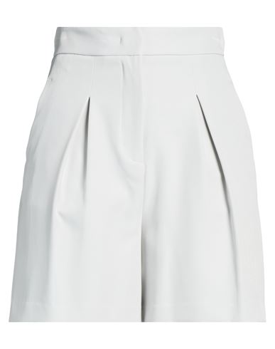 Hinnominate Woman Shorts & Bermuda Shorts Grey Size L Polyester, Elastane In White