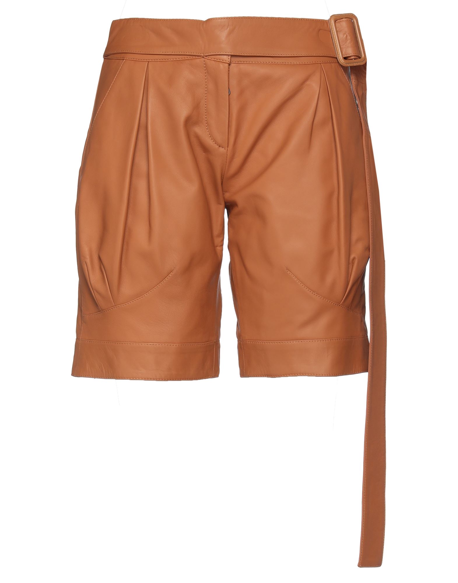 《セール開催中》TRUSSARDI レディース ショートパンツ＆バミューダ キャメル 38 羊革（ラムスキン） 100%