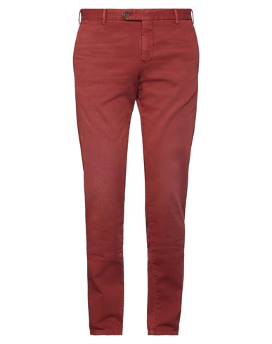 Shop Pt Torino Man Jeans Rust Size 38 Cotton, Elastane In Red