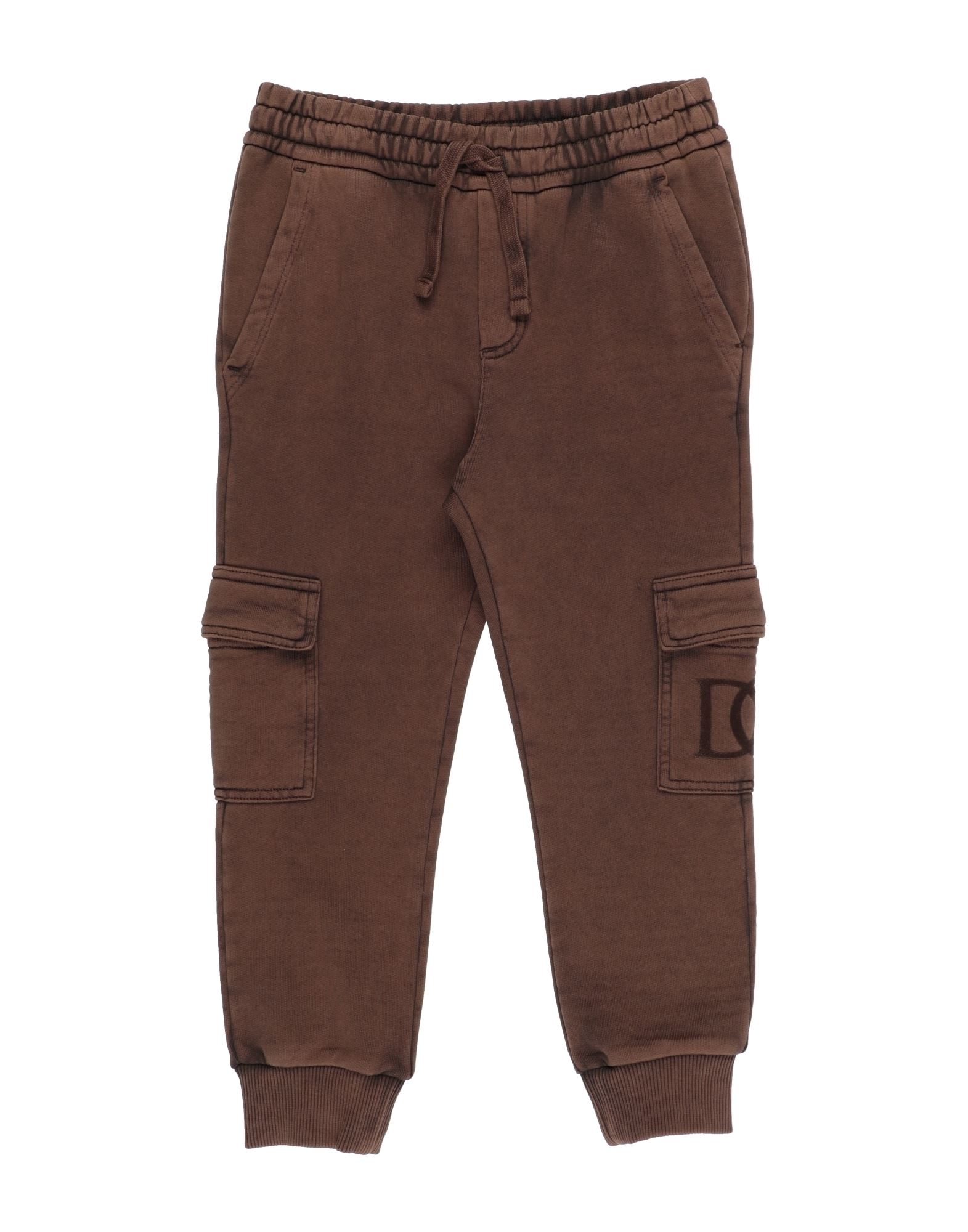 Dolce & Gabbana Toddler Boy Pants Khaki Size 7 Cotton, Elastane, Pvc - Polyvinyl Chloride In Brown