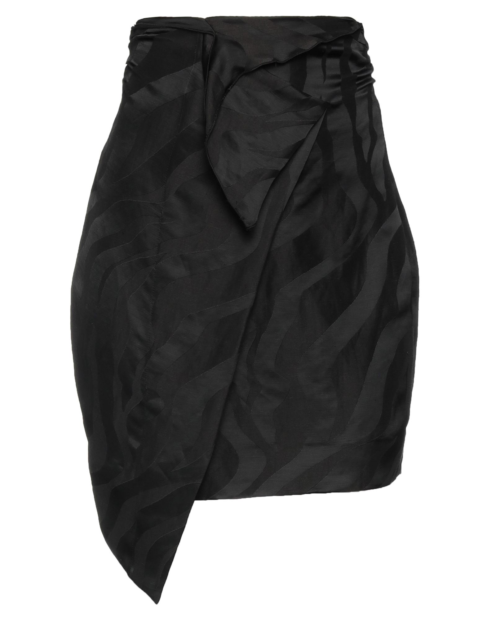 Shop Carmen March Woman Mini Skirt Black Size 10 Linen, Viscose