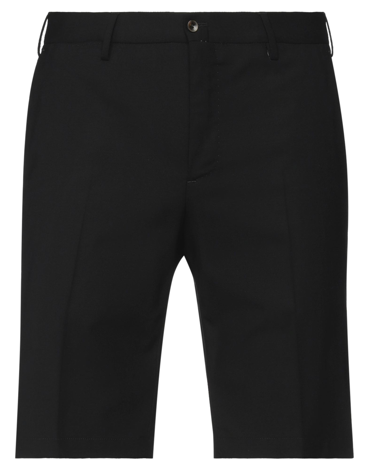 Pt Torino Man Shorts & Bermuda Shorts Black Size 36 Virgin Wool, Elastane