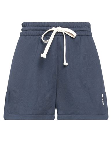 Halfboy Woman Shorts & Bermuda Shorts Navy Blue Size M Cotton, Polyamide, Cashmere
