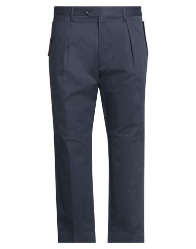 Etro Man Pants Navy Blue Size 40 Cotton, Elastane