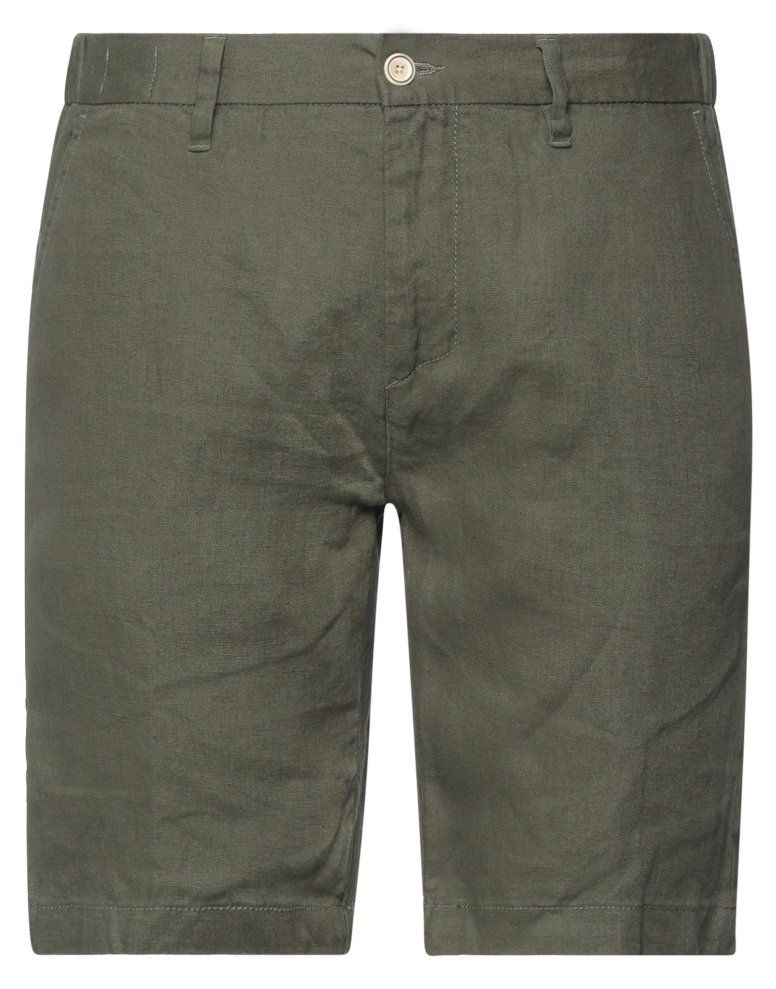Sseinse Man Shorts & Bermuda Shorts Military Green Size 38 Linen