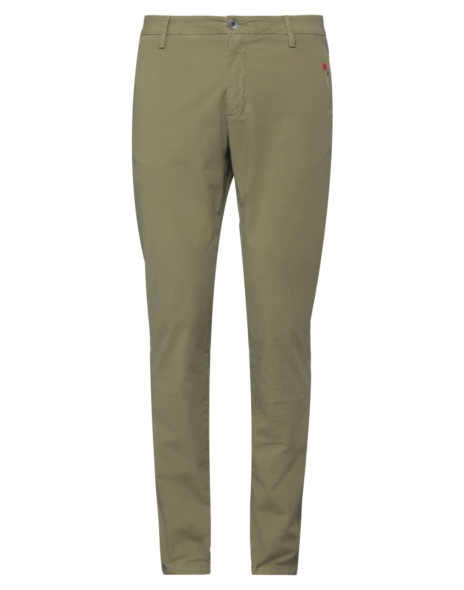 Shop Aglini Man Pants Military Green Size 31 Cotton, Elastane