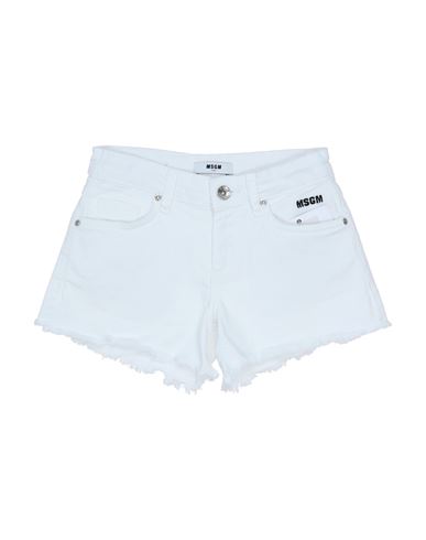 Msgm Babies'  Toddler Girl Shorts & Bermuda Shorts White Size 6 Cotton, Elastane