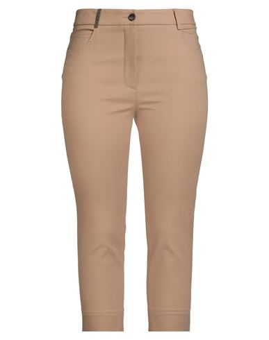 Peserico Woman Pants Camel Size 10 Cotton, Viscose, Elastane In Sand