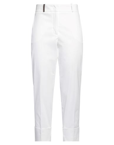 Peserico Woman Pants White Size 8 Cotton, Elastane In White
