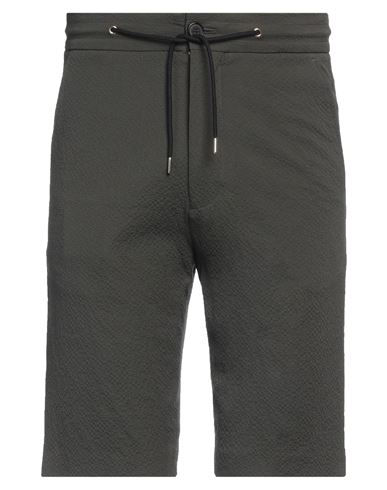 Paul Smith Man Shorts & Bermuda Shorts Military Green Size 28 Cotton, Elastane In Gray