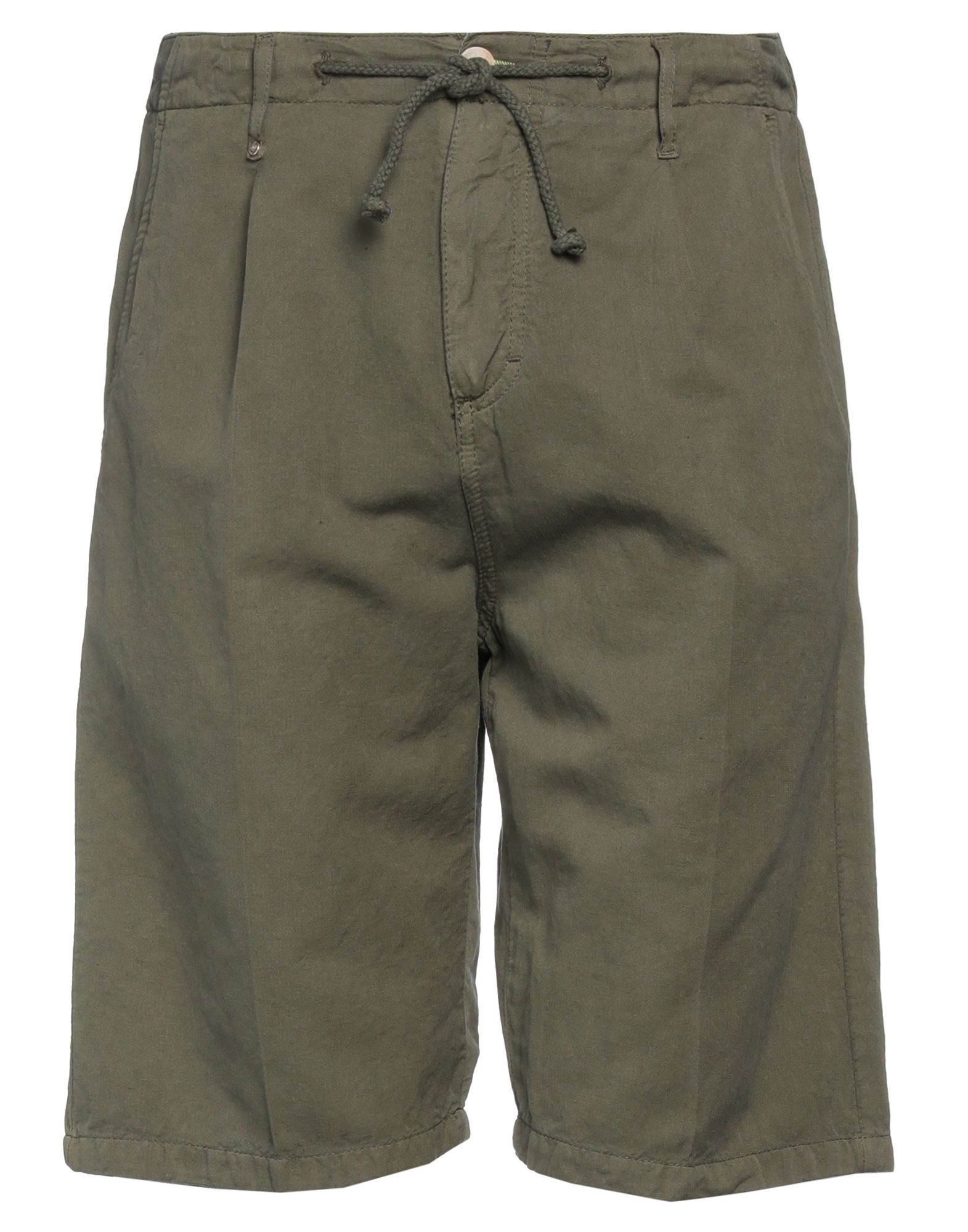Bl.11  Block Eleven Bl.11 Block Eleven Man Shorts & Bermuda Shorts Military Green Size 36 Cotton, Linen