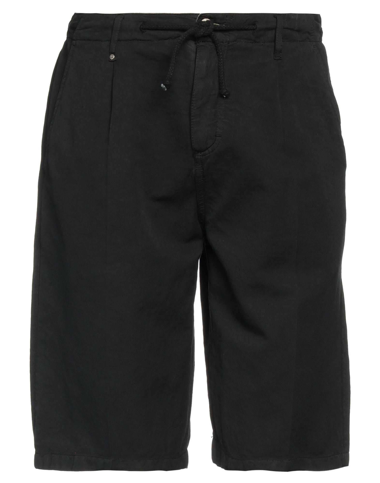 BL.11  BLOCK ELEVEN BL.11 BLOCK ELEVEN MAN SHORTS & BERMUDA SHORTS BLACK SIZE 36 COTTON, LINEN