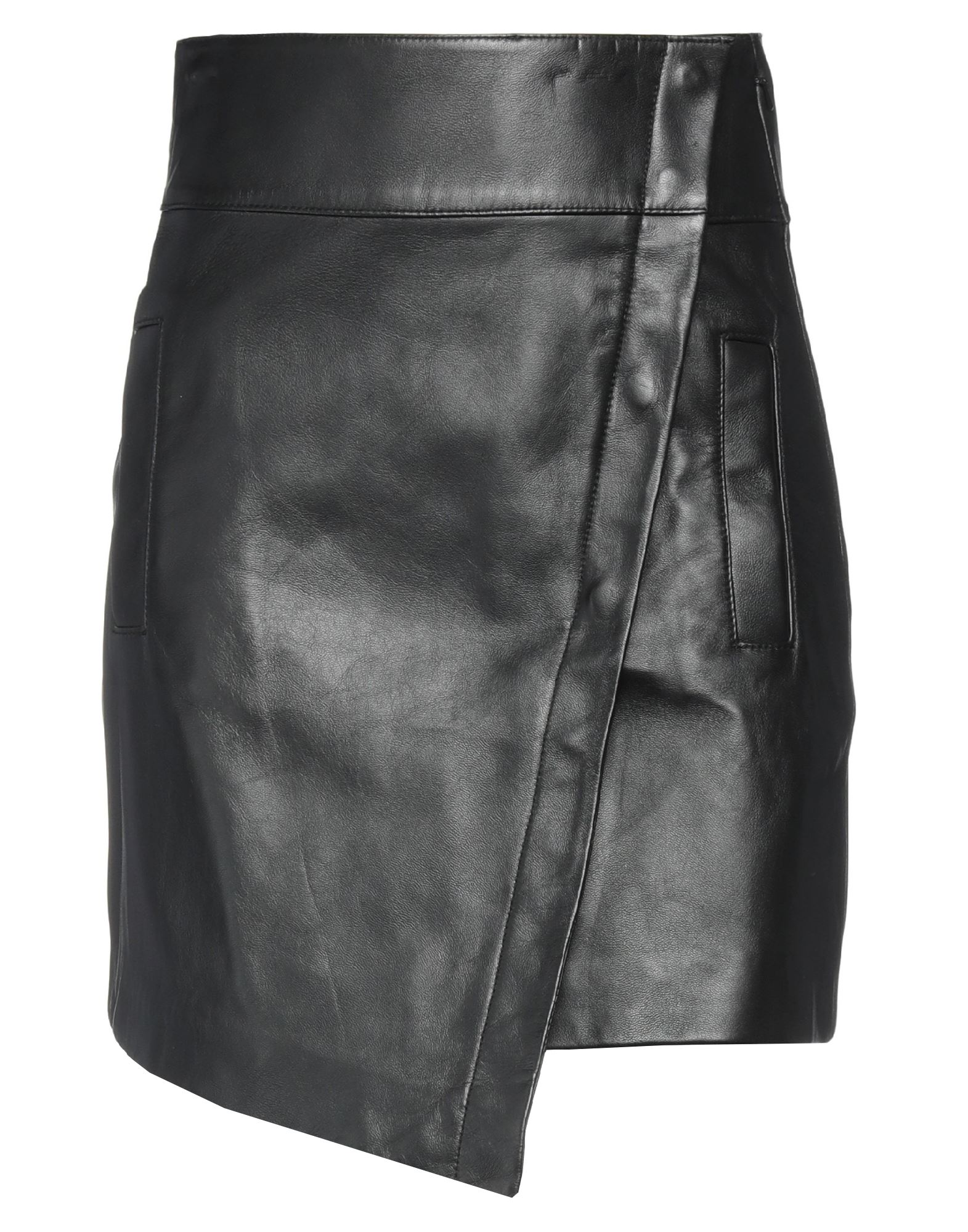 Ba&sh Phanie Leather Mini Wrap Skirt In Black