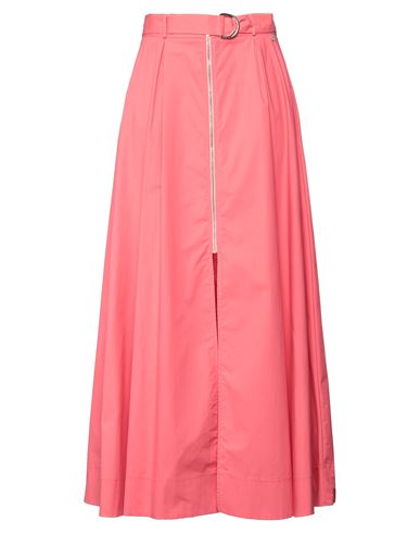 Blugirl Blumarine Woman Long Skirt Coral Size 8 Cotton In Red