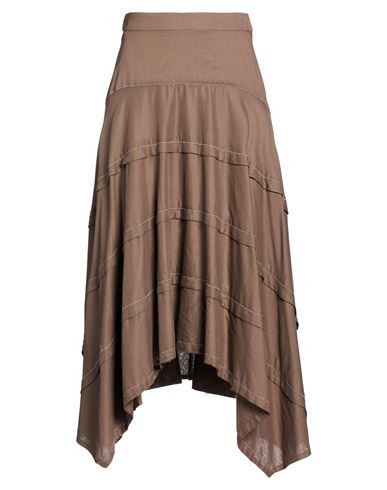 Peserico Easy Woman Midi Skirt Chocolate Brown Size 2 Cotton