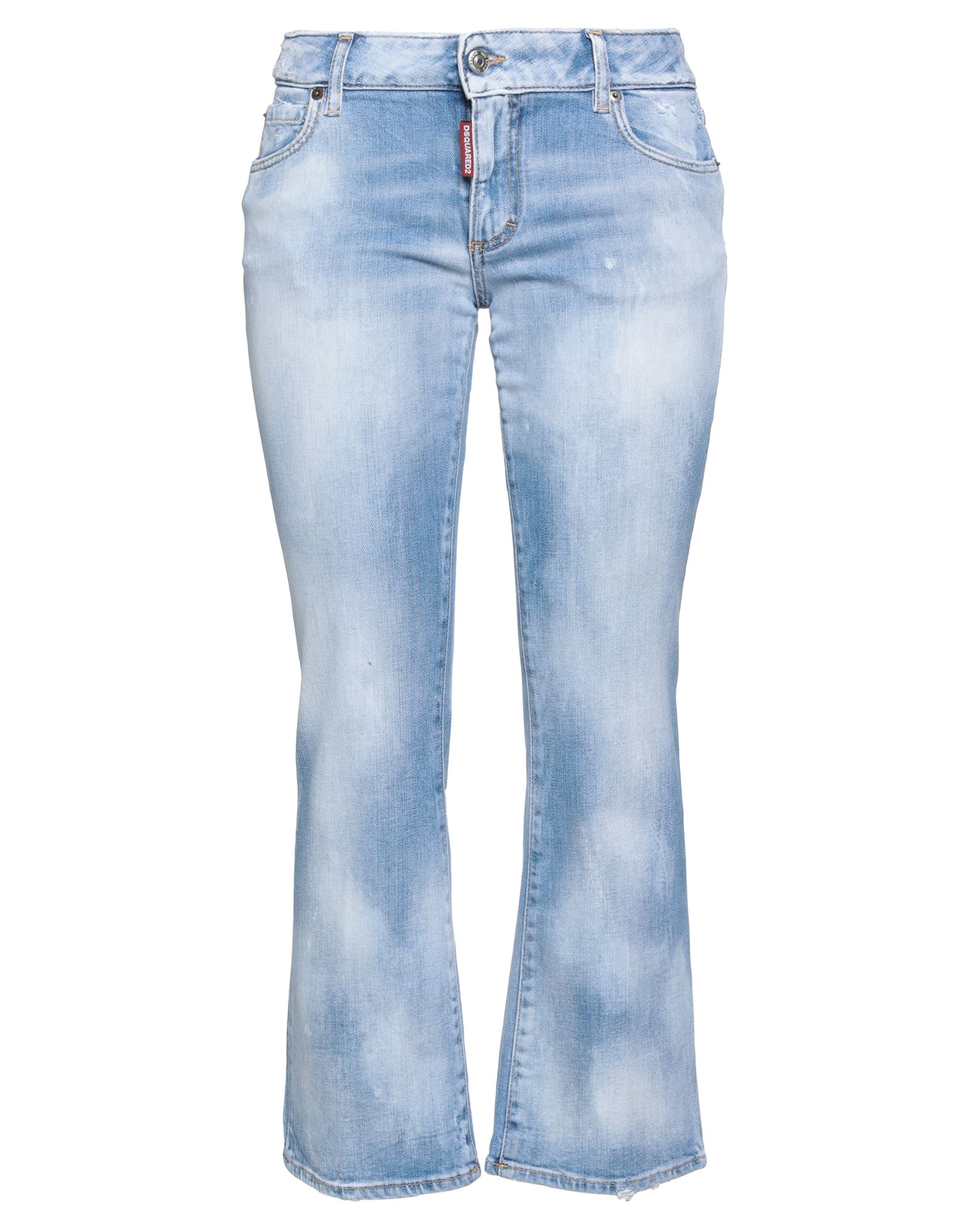 Shop Dsquared2 Woman Jeans Blue Size 4 Cotton, Elastane, Bovine Leather