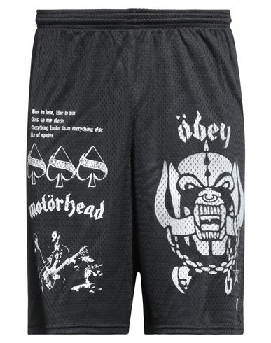 Obey Man Shorts & Bermuda Shorts Black Size L Polyester