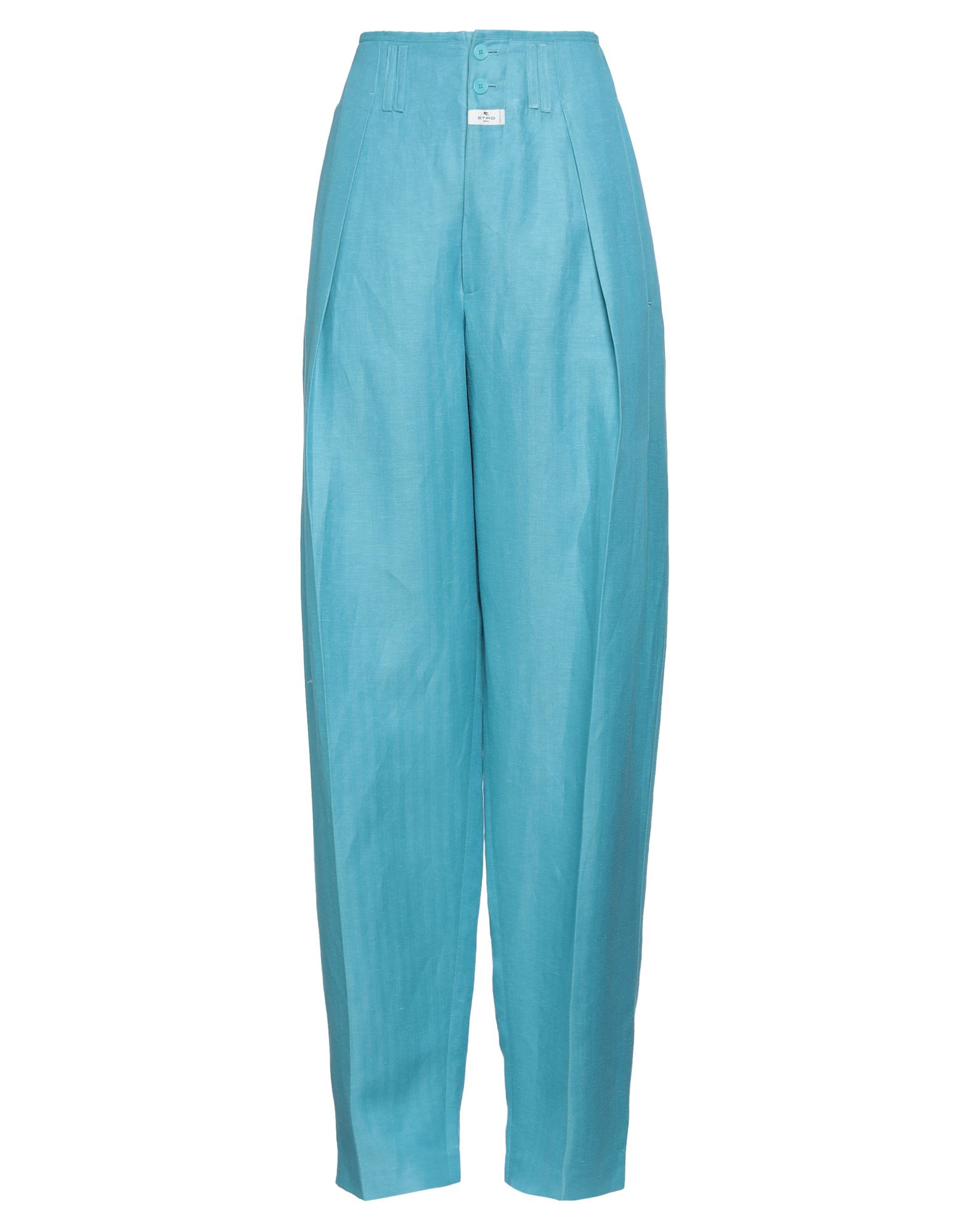 Shop Etro Woman Pants Turquoise Size 8 Linen, Silk In Blue