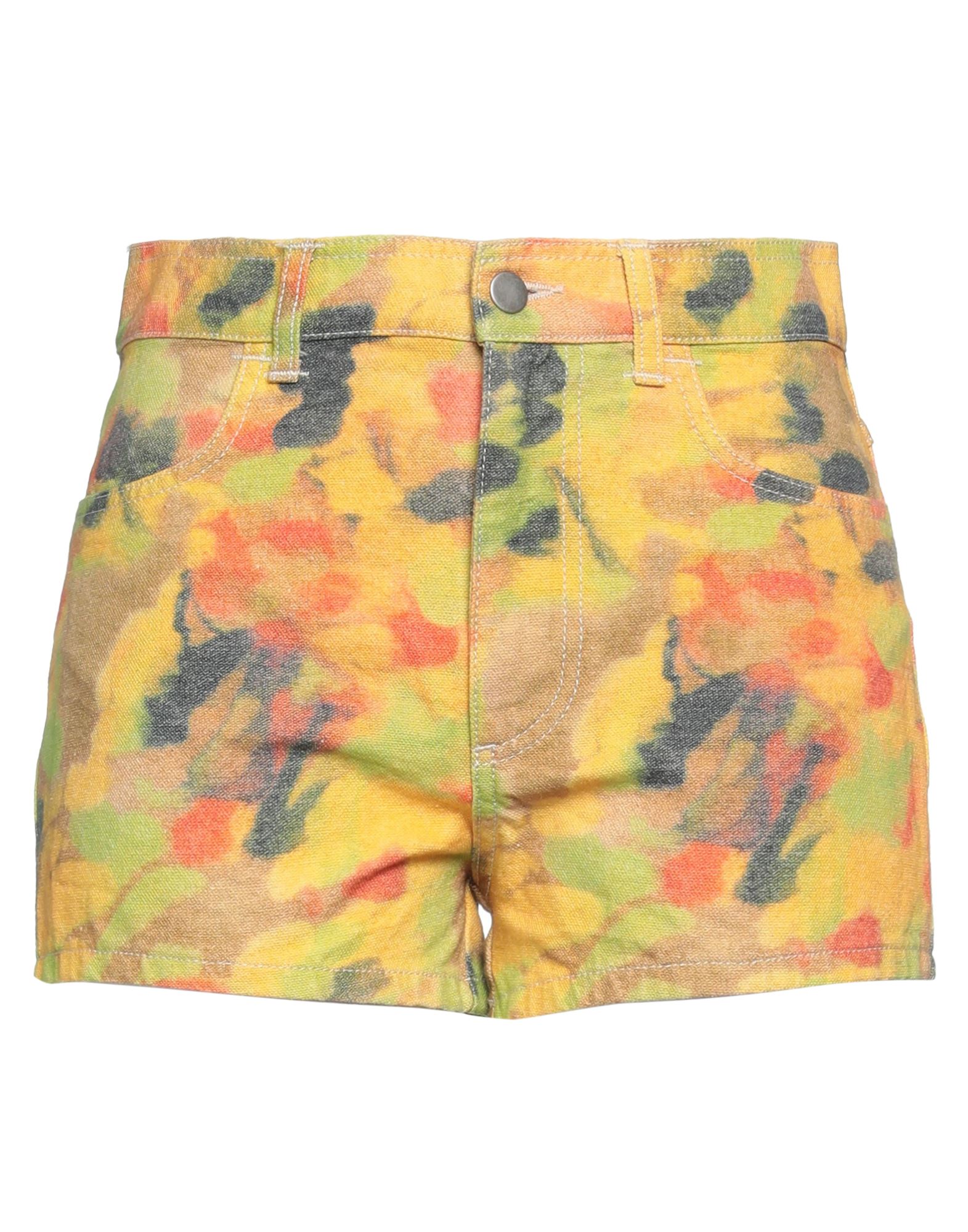 Philosophy Di Lorenzo Serafini Woman Shorts & Bermuda Shorts Yellow Size 4 Cotton