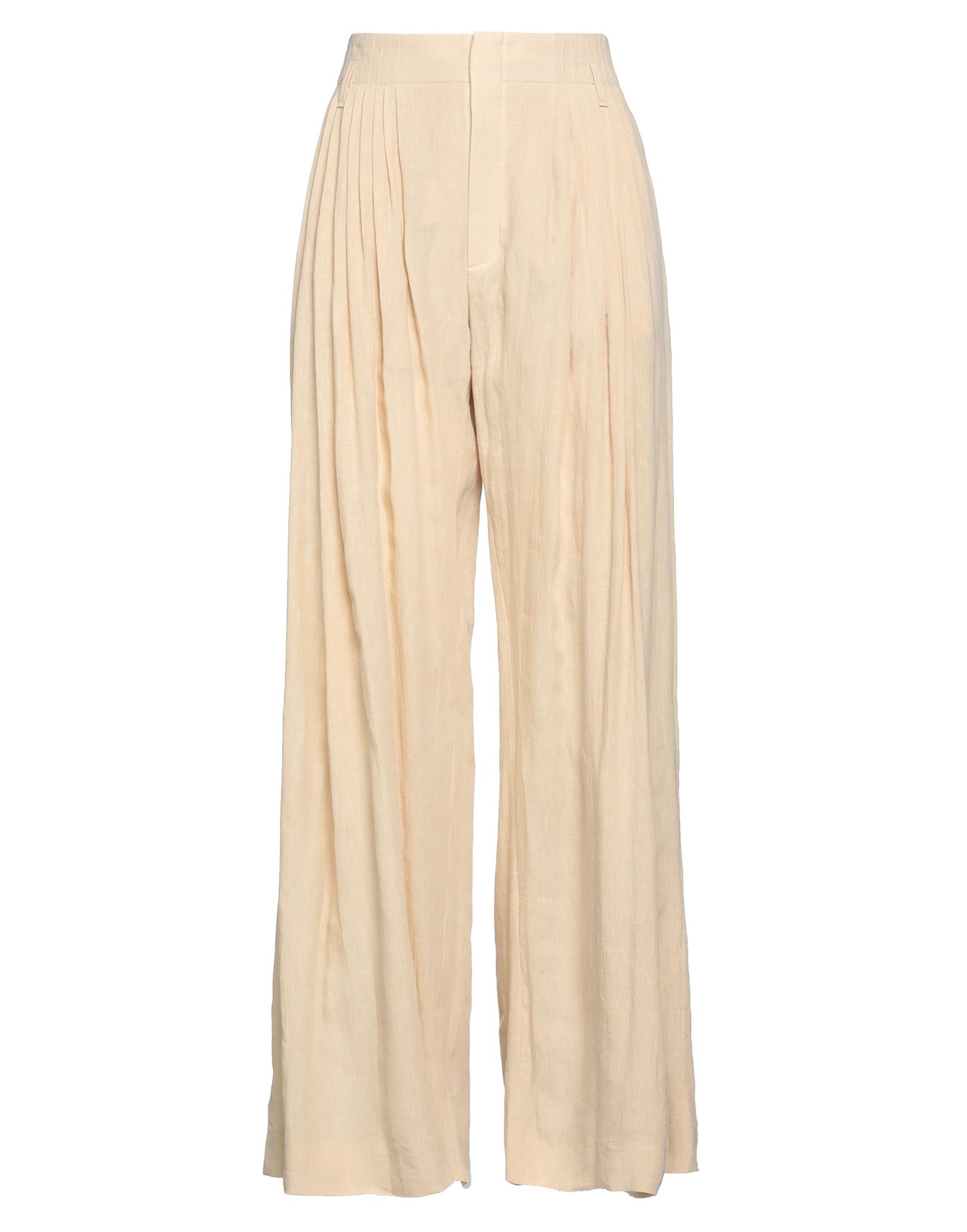 Shop Chloé Woman Pants Sand Size 6 Linen In Beige