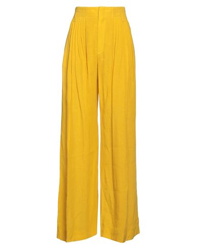Chloé Woman Pants Ocher Size 6 Linen In Yellow