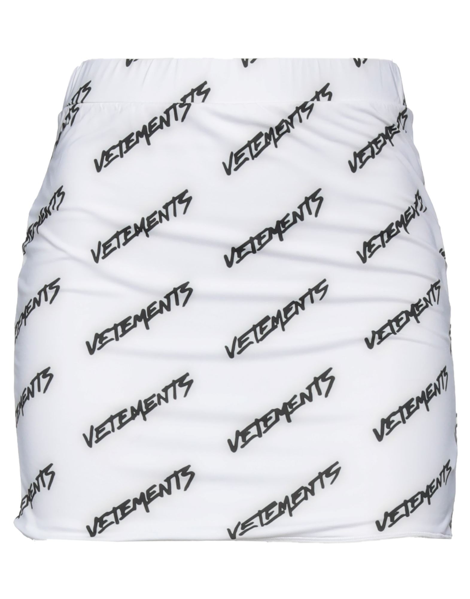 Shop Vetements Woman Mini Skirt White Size S Polyamide, Elastane