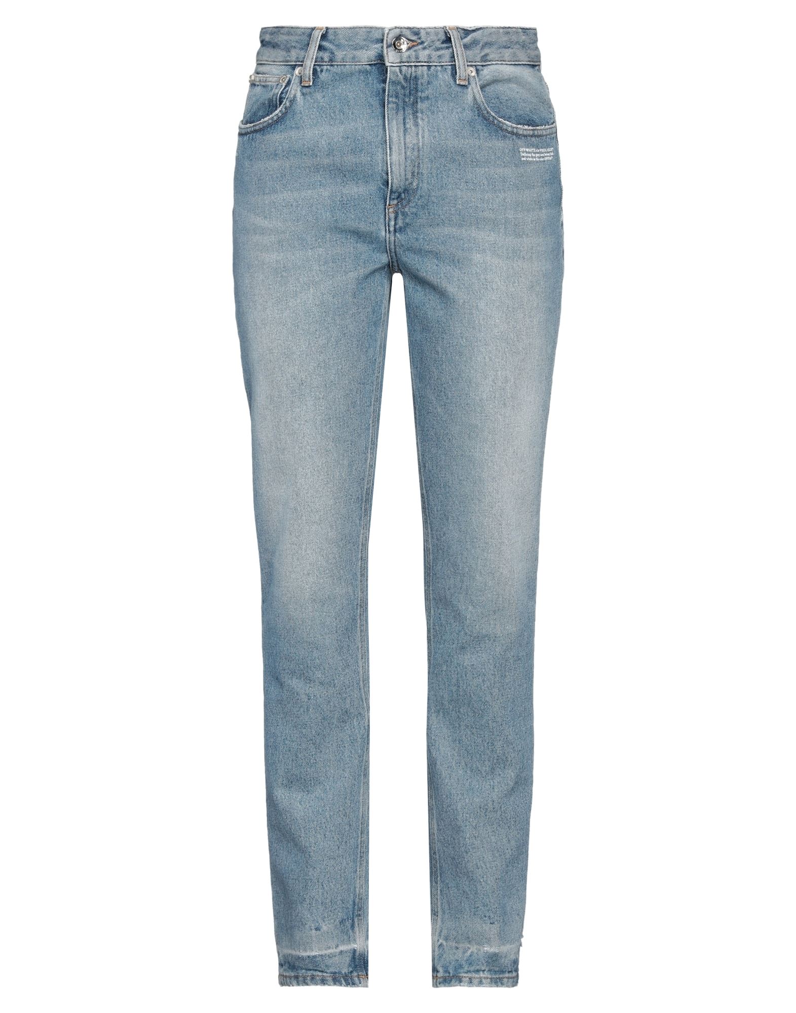 Off-white Woman Denim Pants Blue Size 29 Cotton In Blue