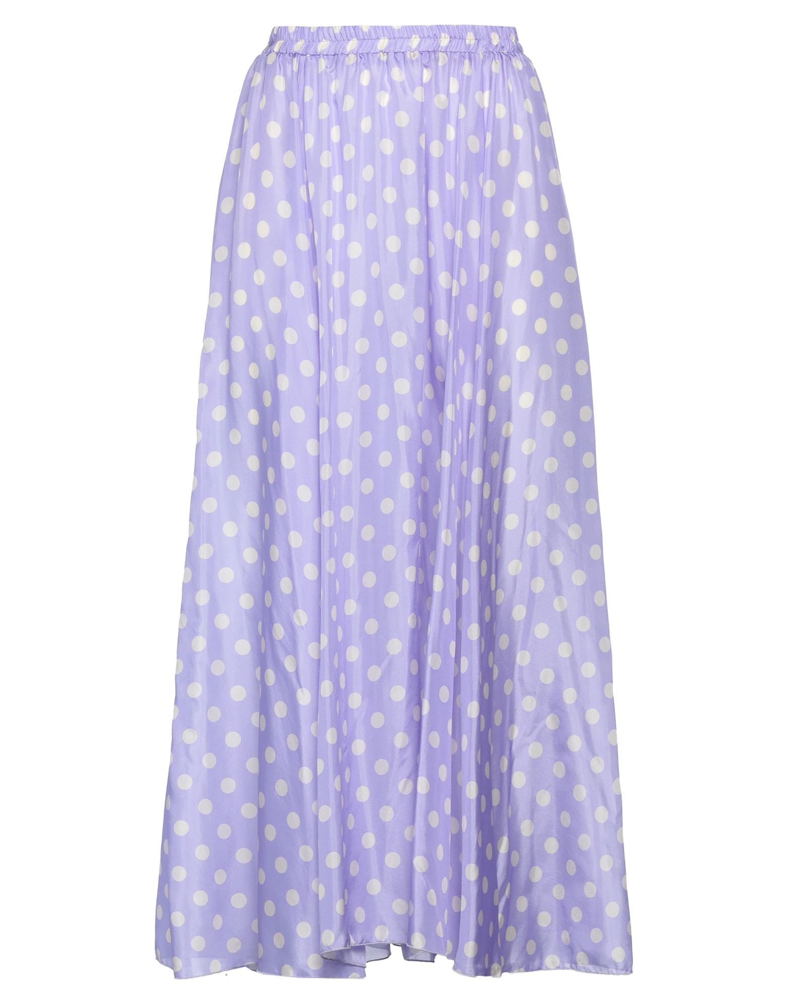 Shop Jucca Woman Maxi Skirt Lilac Size 6 Silk In Purple