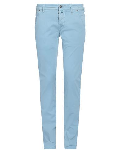 Shop Jacob Cohёn Man Pants Sky Blue Size 30 Cotton, Elastane