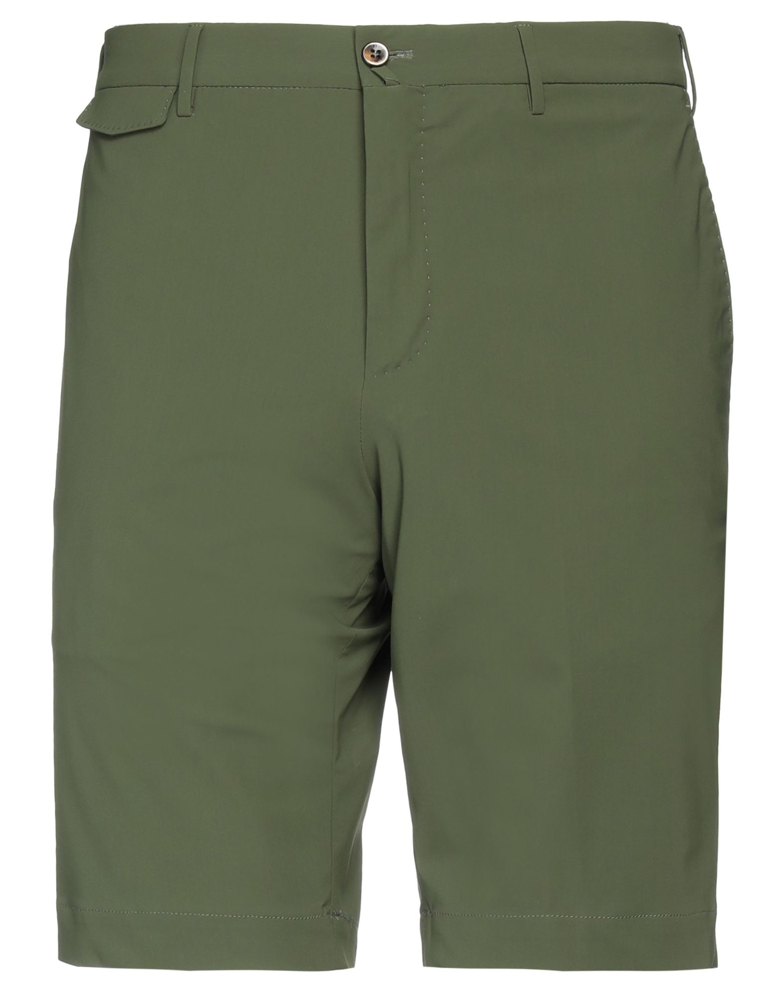 Pt Torino Man Shorts & Bermuda Shorts Dark Green Size 40 Polyamide, Elastane