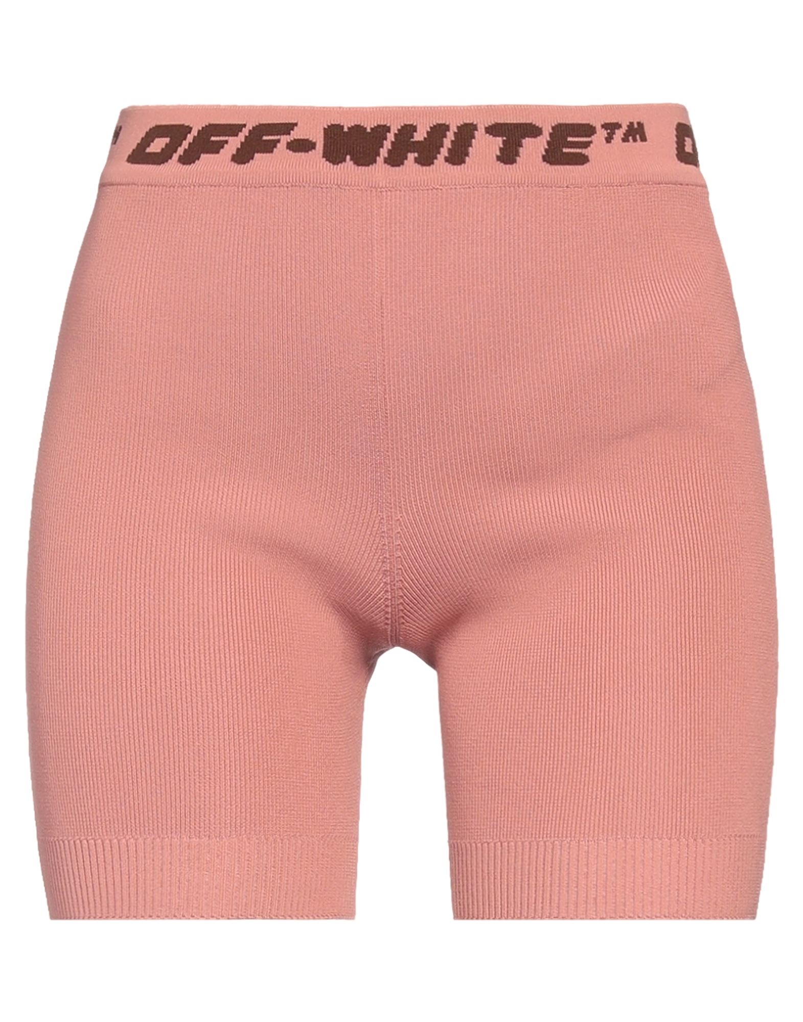 Off-white Woman Shorts & Bermuda Shorts Pastel Pink Size 4 Polyester, Polyamide, Elastane