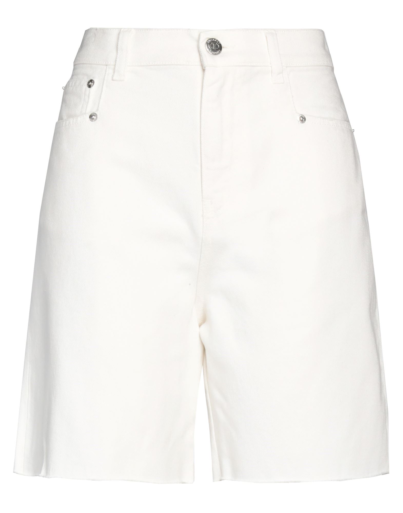 Twinset Denim Shorts In White