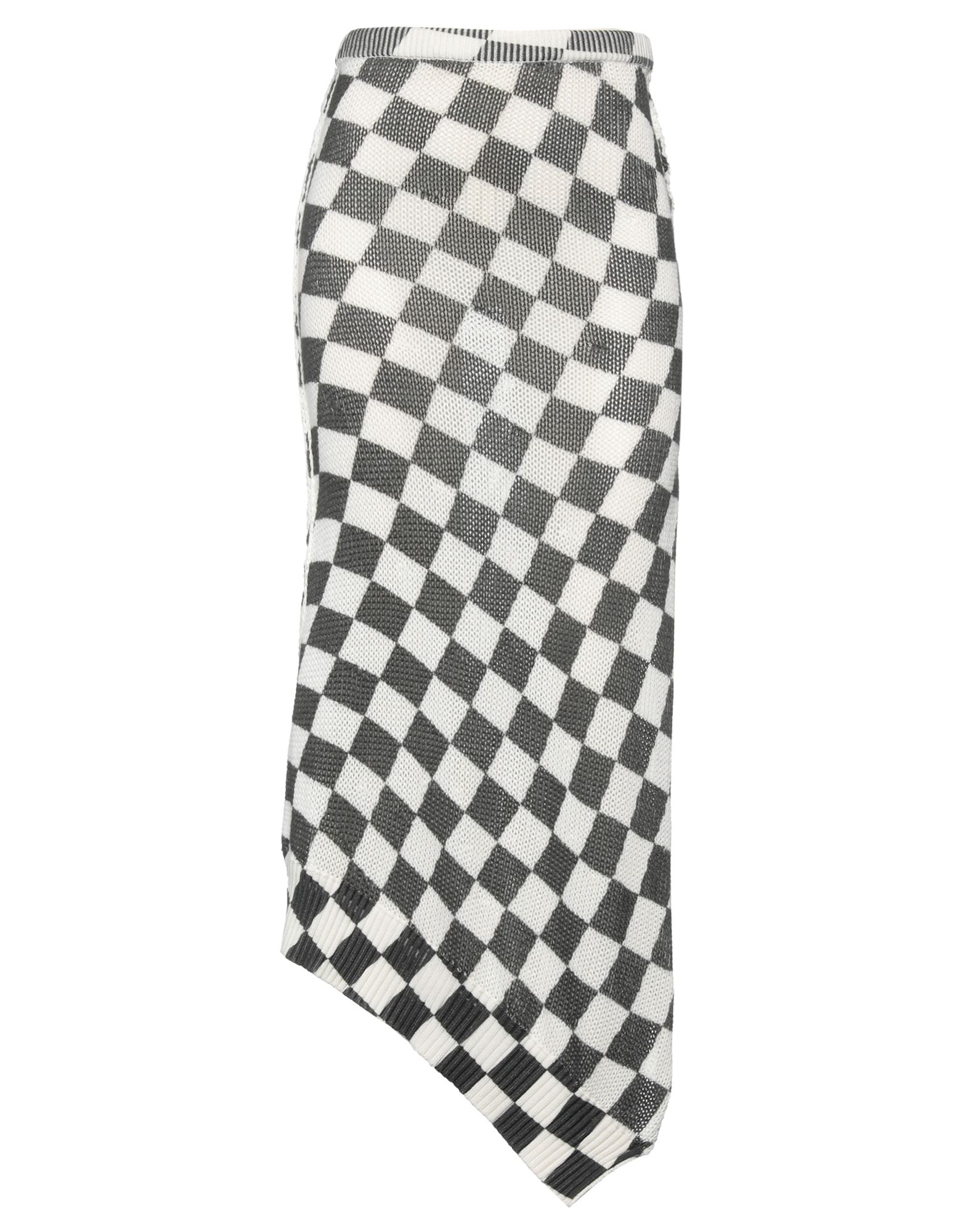 Shop Mm6 Maison Margiela Woman Midi Skirt Charcoal Size L Cotton In Grey