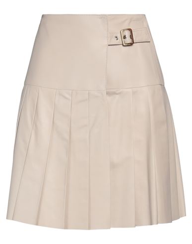Eleventy Woman Mini Skirt Light Grey Size 4 Ovine Leather
