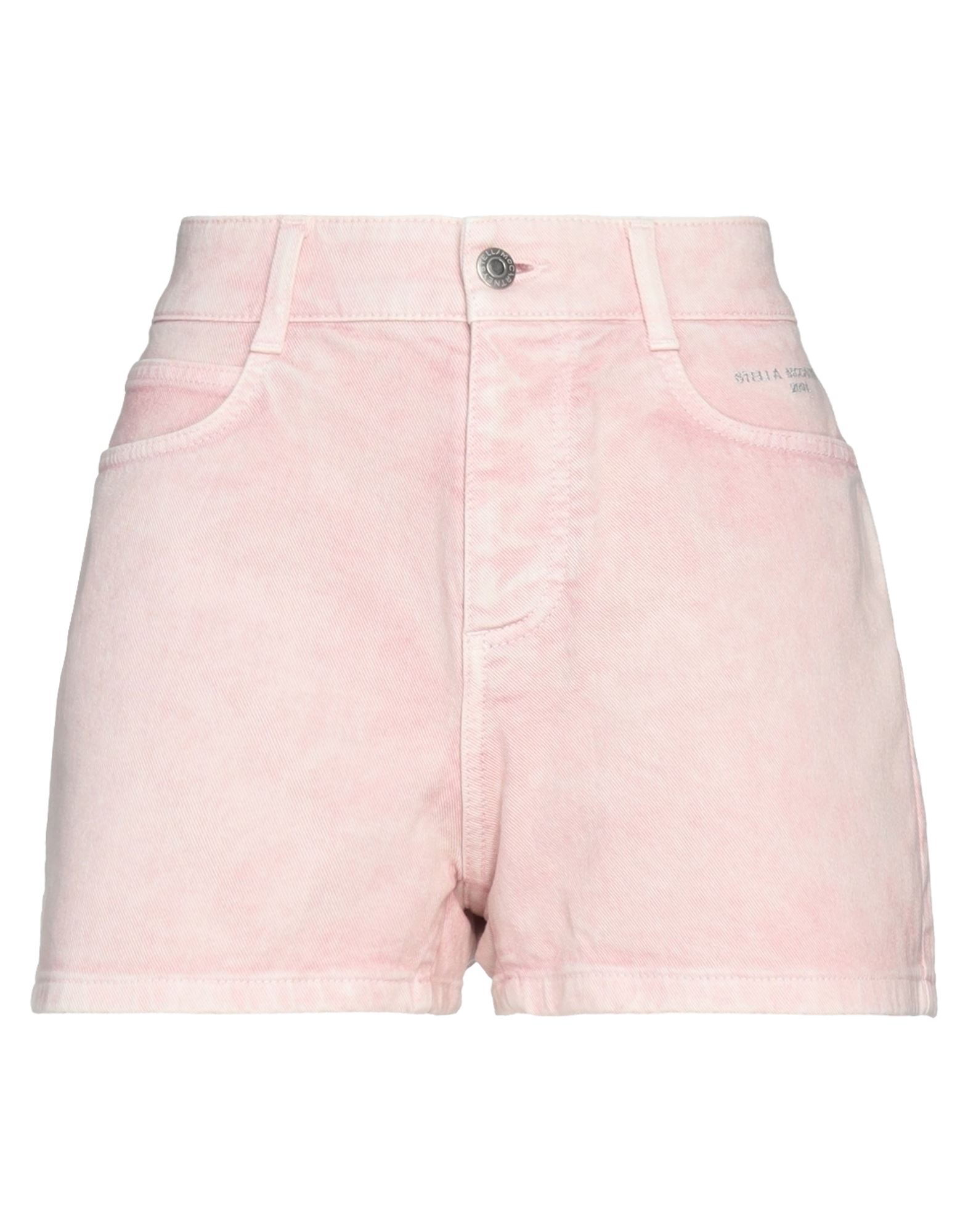 Shop Stella Mccartney Woman Denim Shorts Pink Size 28 Cotton, Elastane