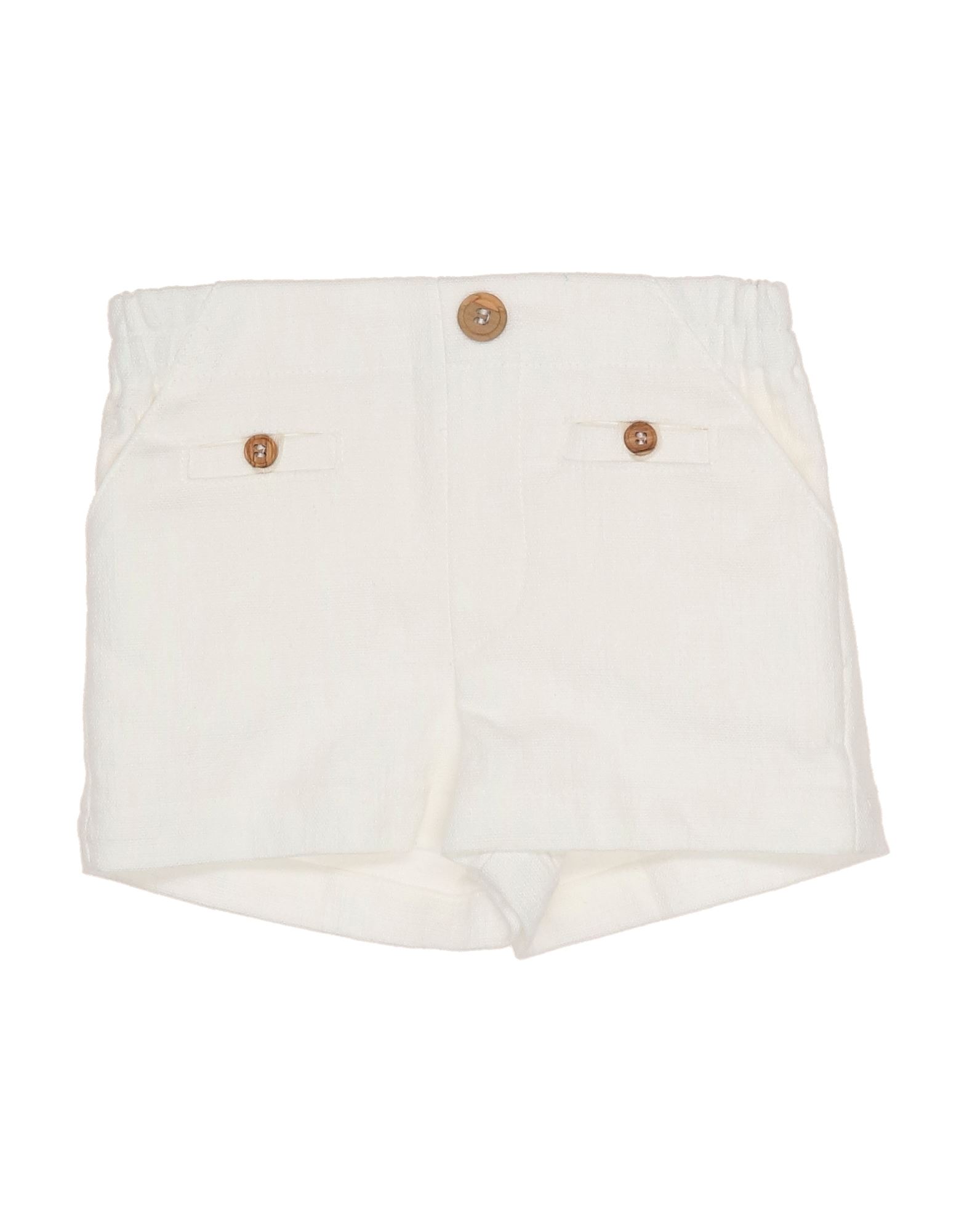 Fina Ejerique Kids'  Newborn Boy Shorts & Bermuda Shorts White Size 3 Cotton, Linen, Viscose