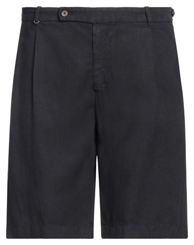 Berwich Man Shorts & Bermuda Shorts Midnight Blue Size 40 Cotton, Linen In Black