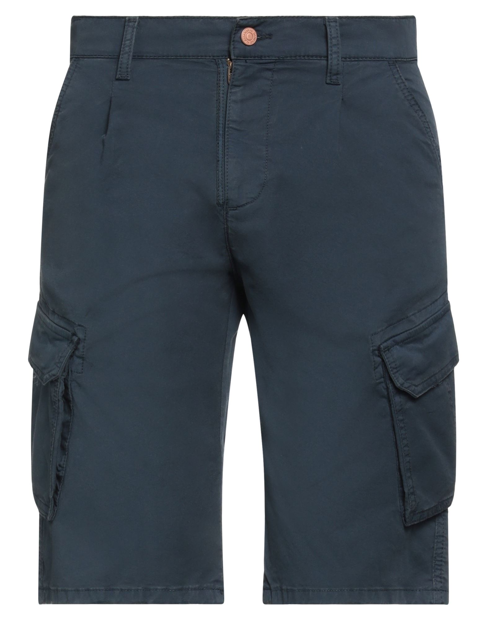 Grey Daniele Alessandrini Man Shorts & Bermuda Shorts Midnight Blue Size 34 Cotton, Elastane