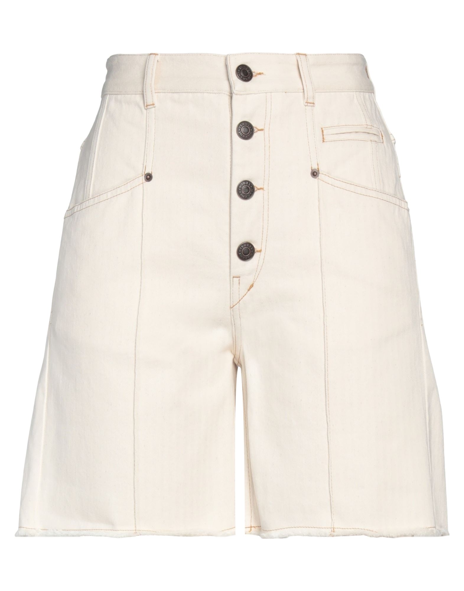 Shop Isabel Marant Woman Shorts & Bermuda Shorts Ivory Size 4 Cotton In White