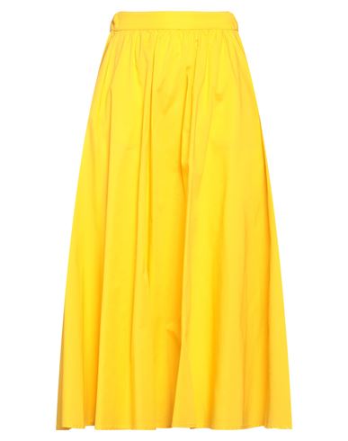 Niū Woman Cropped Pants Ocher Size Xs Cotton, Elastane In Yellow