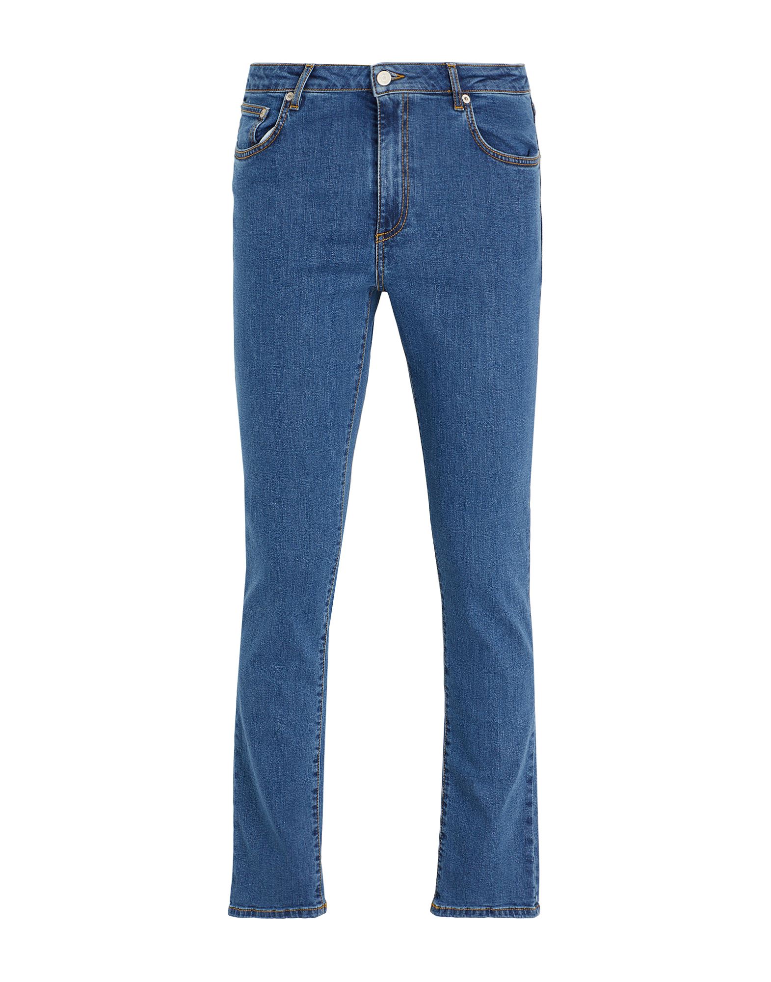 Shop 8 By Yoox Organic Cotton Skinny Fit Denim Man Jeans Blue Size 34 Organic Cotton, Elastane