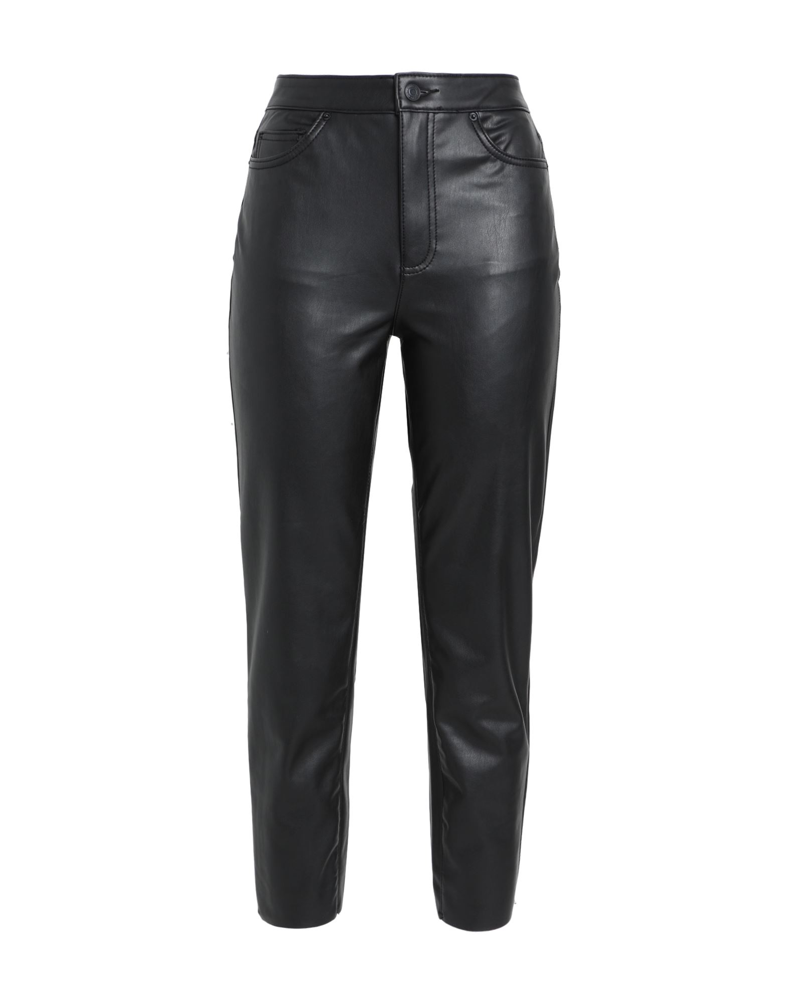 Shop Vero Moda Woman Pants Black Size 28w-30l Polyester, Elastane, Polyurethane Coated