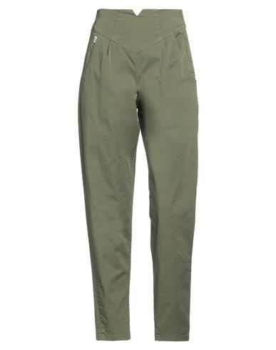 Shop Jijil Woman Pants Military Green Size 2 Cotton, Elastane