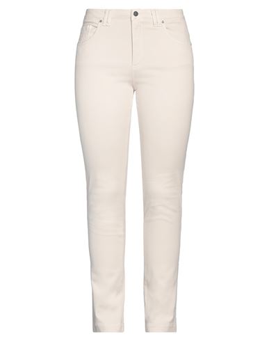 Woman Pants White Size 12 Cotton, Elastane