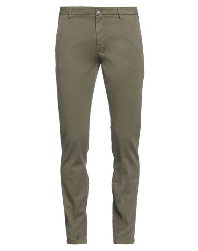 Shop Aglini Man Pants Military Green Size 32 Cotton, Elastane