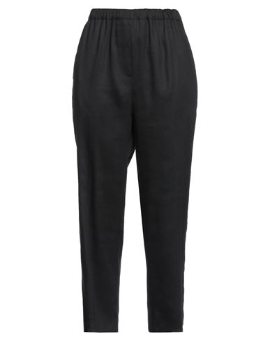 Mauro Grifoni Grifoni Woman Pants Black Size 8 Linen, Viscose, Elastane