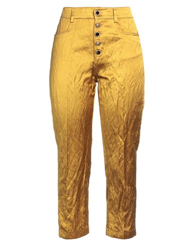 Shop 1-one Woman Pants Ocher Size 6 Viscose, Cotton, Metallic Polyester In Yellow
